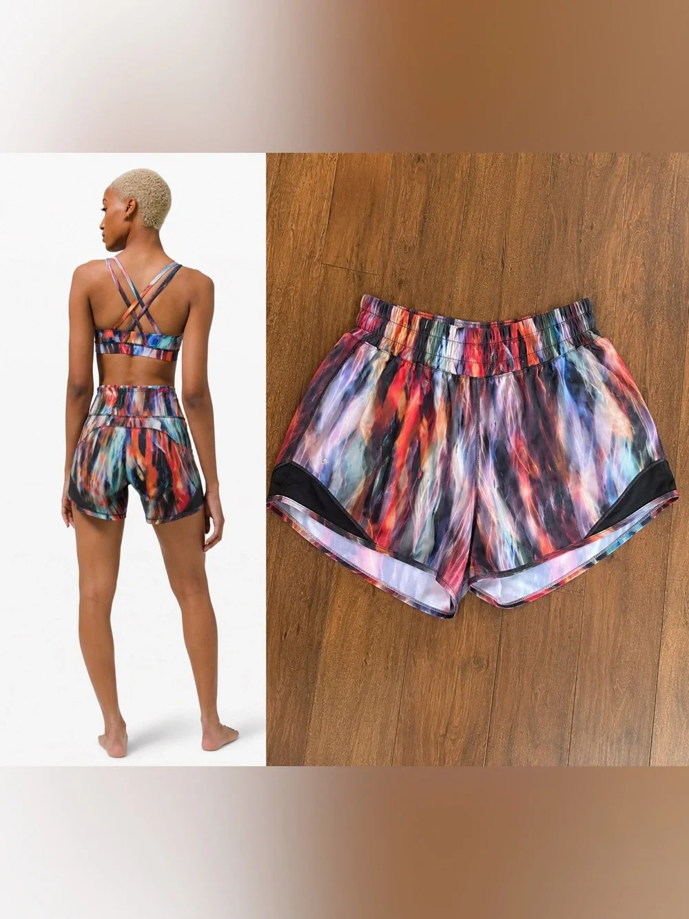Lululemon Chroma Fusion Multi / Black Matching Set – Size 6